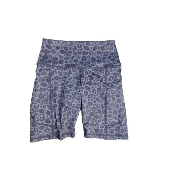 Let's Fit Size S Small Leopard Print Compression Athletic Shorts Side pocket NWT - Picture 1 of 2